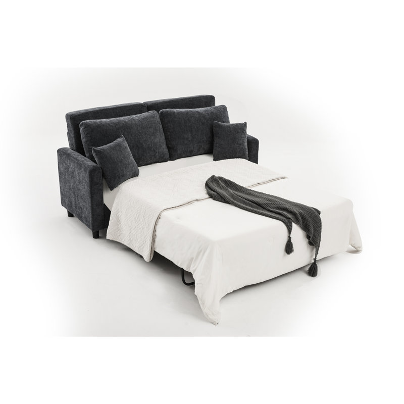 Canapé-lit, canapé-lit avec matelas, Gris foncé