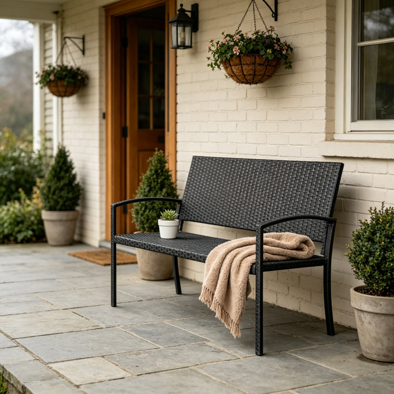 Outdoor Bench, Black