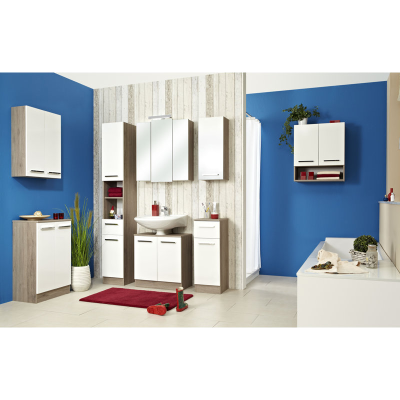 Quickset 380 60cm Single Bathroom Vanity Base Only in Replica San Remo Terra Oak
