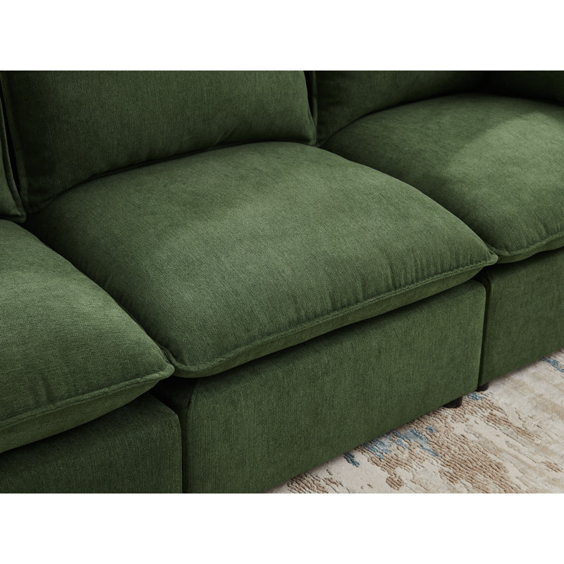 Izaia 5 - Piece Upholstered Sectional, Olive Green 100% Polyester