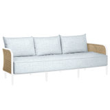 Havana 86" Wide Outdoor Wicker Patio Sofa with Cushions