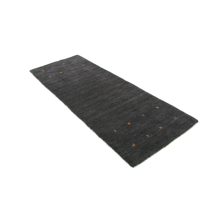 Handwoven Wool Gabbeh Uni Black Rug