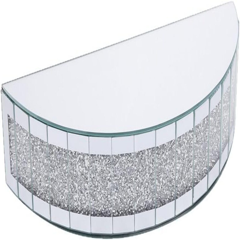 1 Half-circle Glass Floating Shelf with Hooks