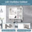Armoires de salle de bain modernes de 32 po x 28 po, armoires à pharmacie avec miroirs et lumières DEL, casiers de salle de bain avec compartiments de rangement à plusieurs niveaux et porte-serviettes