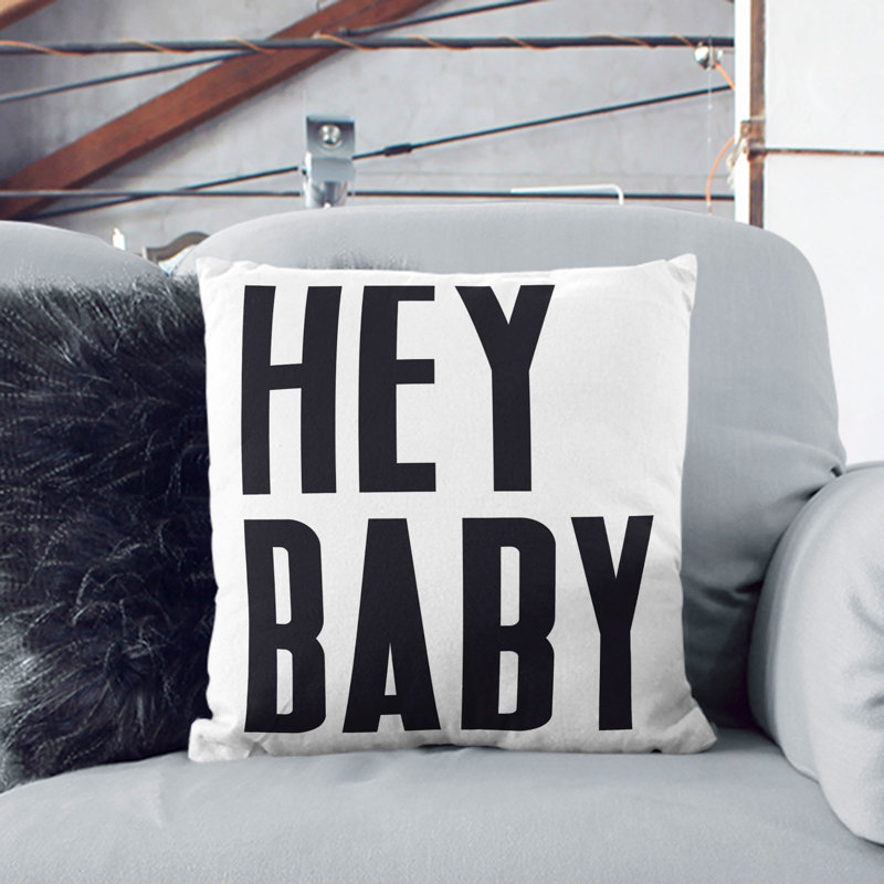 Hey Baby Square Throw Cushion, 40cm H x 40cm W x 15cm D