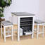 Ensemble de repas compact pour appartements, 3 pièces, fini rétro, montage facile, bois massif, étagères latérales, style rustique contemporain, rangement intégré, siège confortable.-1829796598