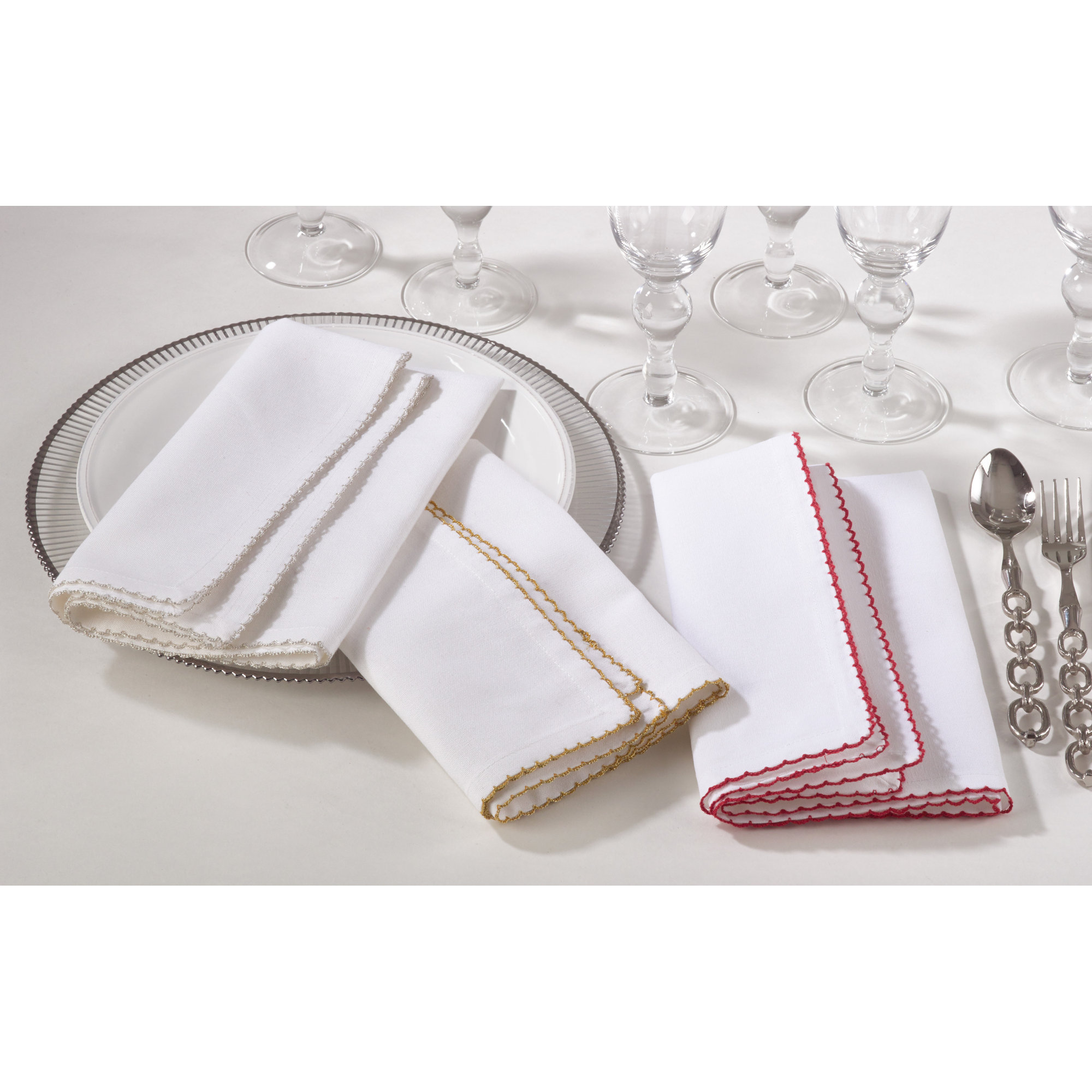 Vessie 20" Cotton Napkin, Red, 6" x 6"