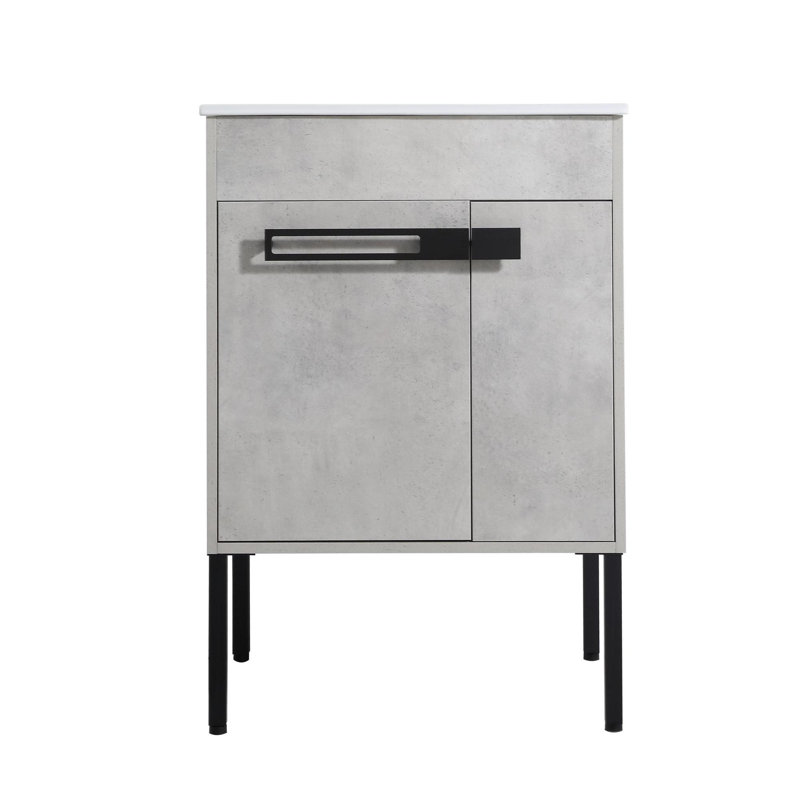Meuble-lavabo de salle de bain, Imitation chêne, 24"