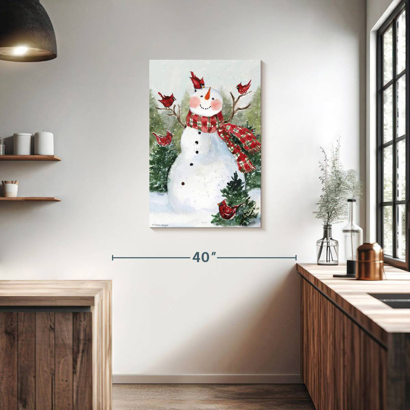 Aquarelle de Noël écossais, H 36 po x l 24 po