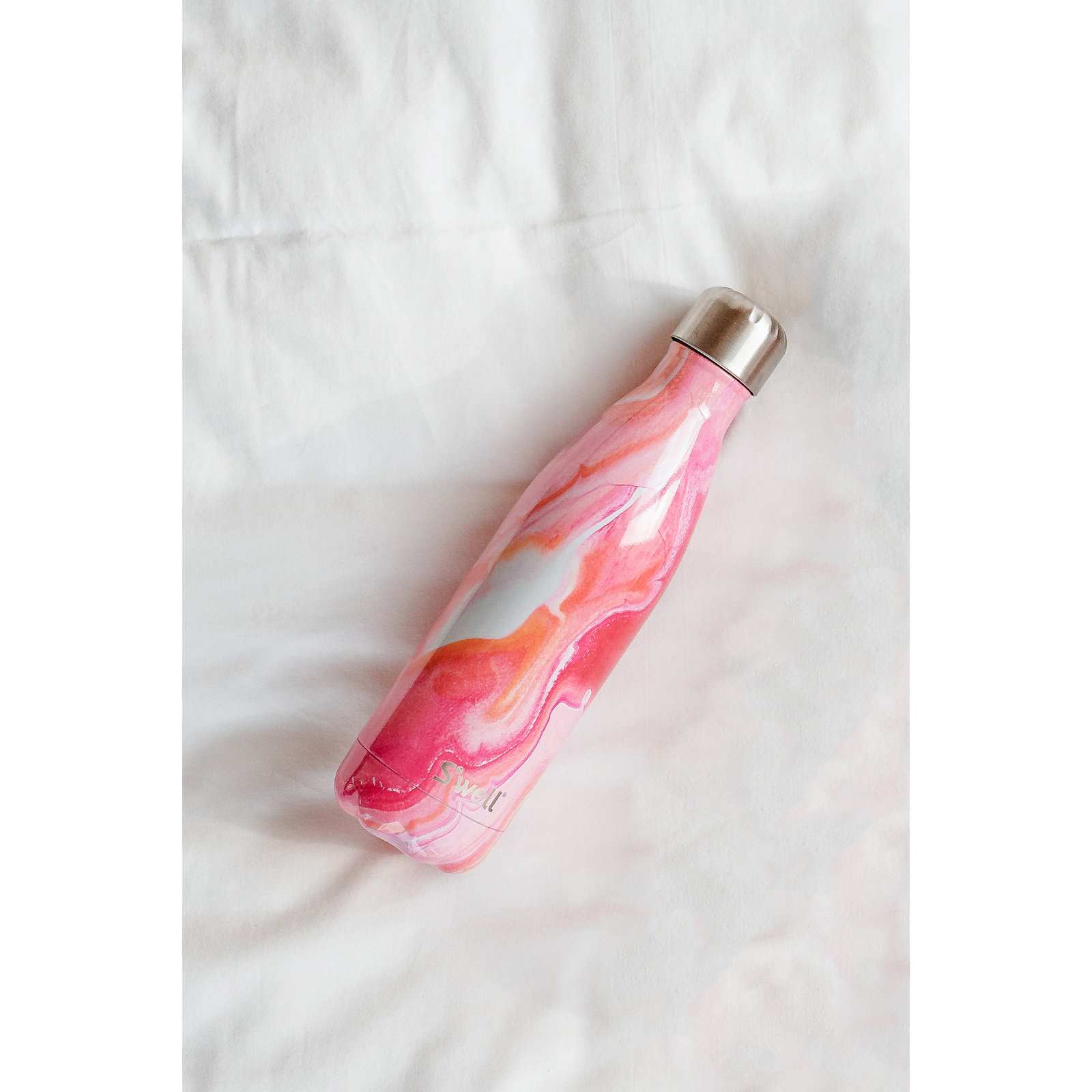 S'well Stainless Steel Triple-Layered Vacuum-Insulated Water Bottle, 9.oz, Rose Agate