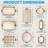 Nutirchef Kitchen Oven Baking Pans - Deluxe Nonstick Gold Coating Inside & Outside Carbon Steel Bakeware Set (10-Pieces)