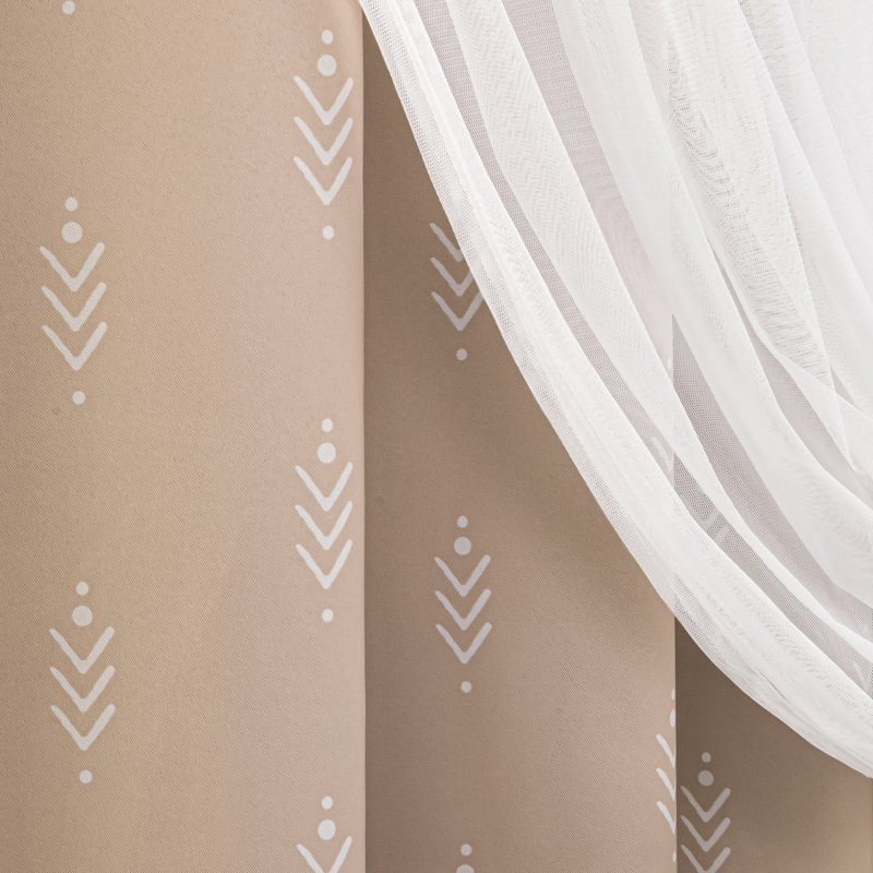 Rideau obscurcissant en polyester Kariyah, Beige, L 52 po x L 96 po