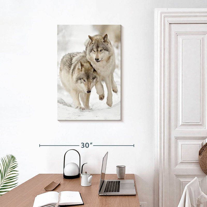 Brampt Playful Gray Wolves, 30" H x 20" W