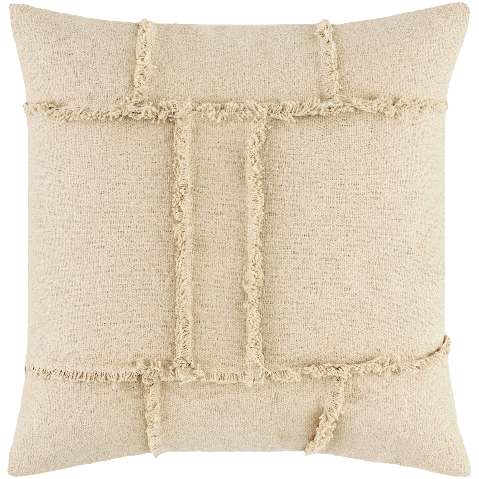 Yulara Accent Pillow Cover & Insert, Down Blend, Square 22", Cream