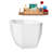 63" Streamline Soaking Glossy White Freestanding Tub and Tray With Internal Drain-101412807