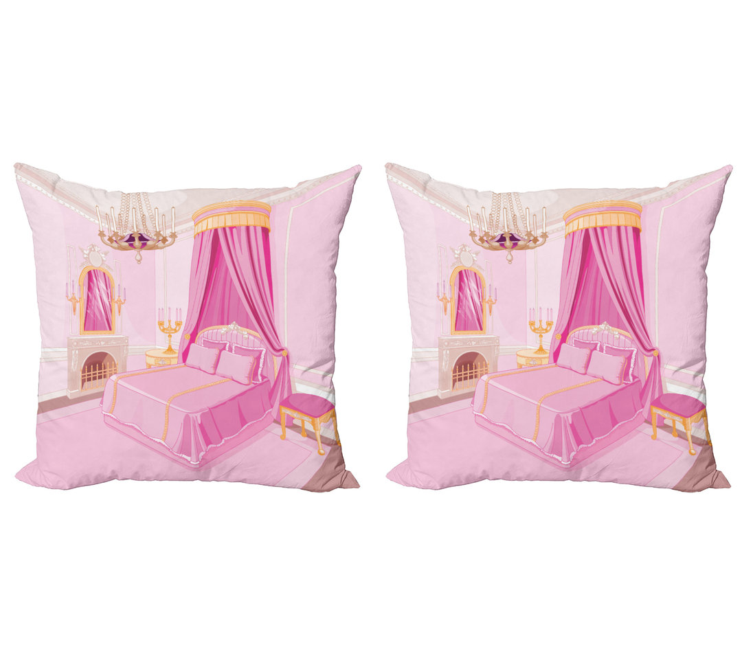 Dekokissen Kissenbezug, Princess Schlafzimmer Innen, Rosa, Gelb Rosa