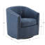 Fauteuil pivotant bleu, avec un élégant clou argenté et un rembourrage en mousse à base noire en métal