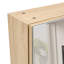 Armoire de salle de bain murale en bois naturel avec miroir transparent et rangement