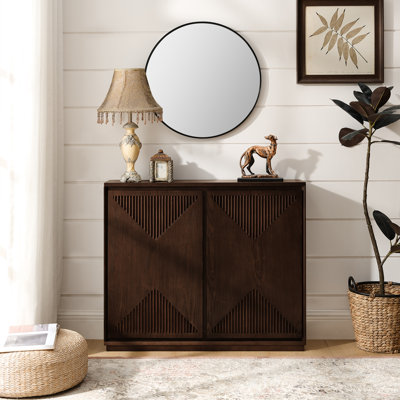Armoire de rangement Mid-Century moderne en forme de V, noyer foncé
