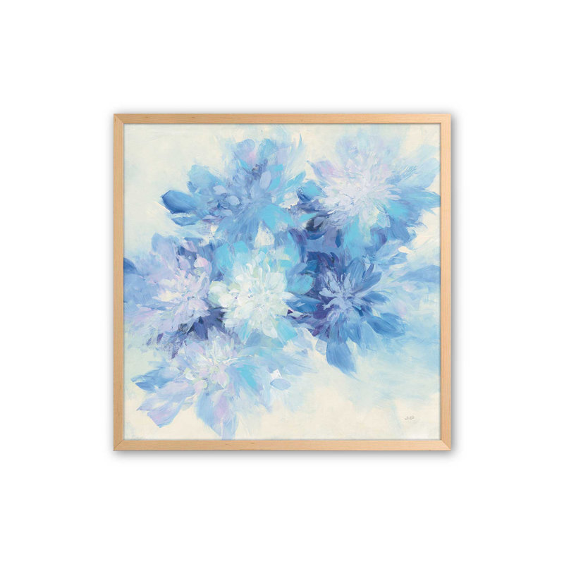 Snowfall in Bloom Print, 21.5" H x 21.5" W, Raw Maple Single Picture Framed, Solid Wood