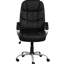 Chaise de bureau rembourrée en cuir de polyuréthane, chaise pivotante réglable à 360 degrés moderne, haut dossier