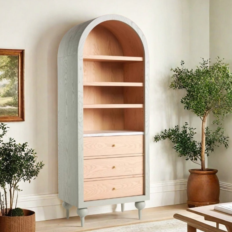 Arched design standard bookcase, Light green