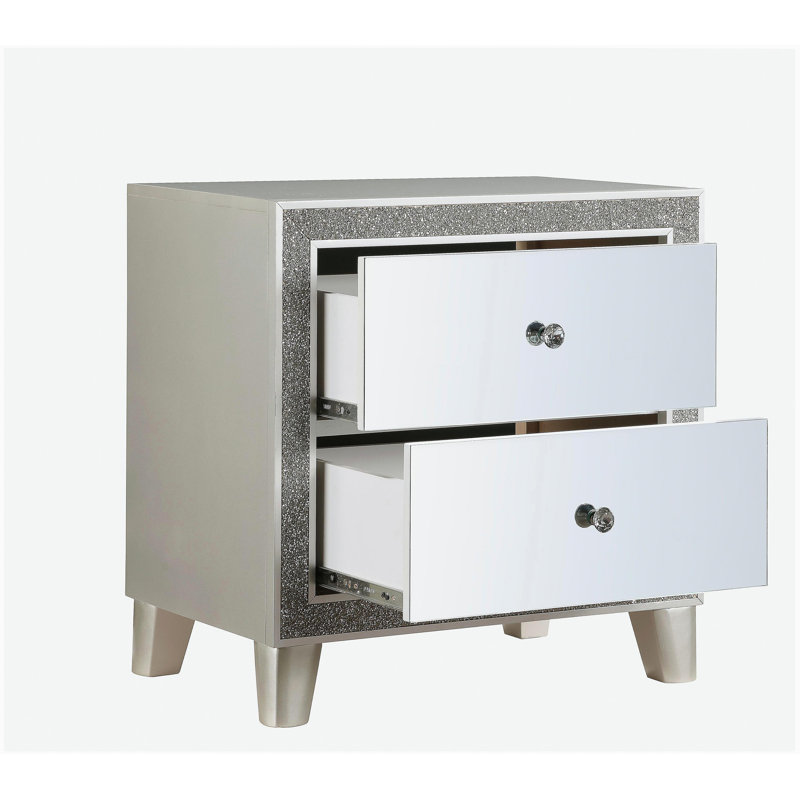 Table de chevet à finition miroir Sliverfluff