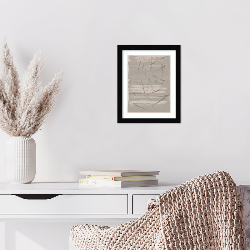 «Taupe Neutrals» par Hutton, impression sur bois encadrée, Noir Svelte, H 13 po x l 11 po