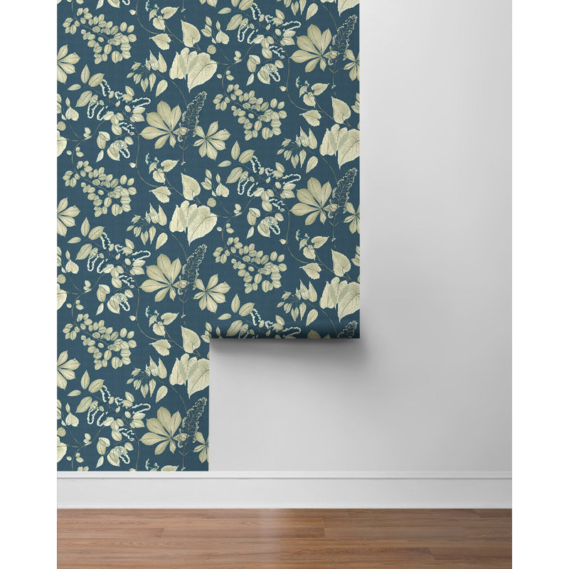 Rouleau de papier peint adhésif style feuille de L 18 pi x l 20,5 po Surface Style Arboretum, Canard