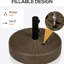 Base de parasol d'extérieur - 64 lb remplissable, poteau de 1,5 po ou 2 po convenable, acier, remplissable brun pour les lb de pelouse, convient aux poteaux