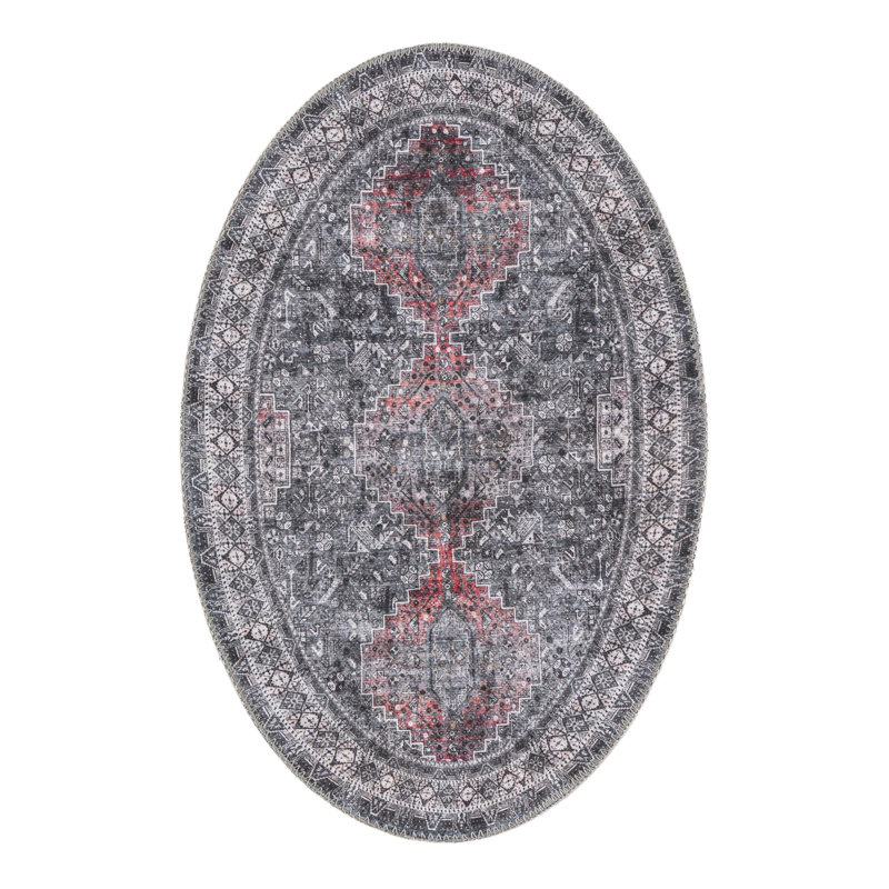 Meguel Performance Chenille Geometric Indoor Rug, Oval 2' x 3'1"
