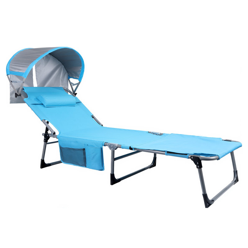 Oversized Extra Wide Tanning Chair With Sun Canopy Face Hole Padded Adjustable Washable, Heavy Duty Layout Folding Lounge Chair For Outside Beach Reading Sunbathing, Upf 50+, Xl, Plus Size, 300 Lbs