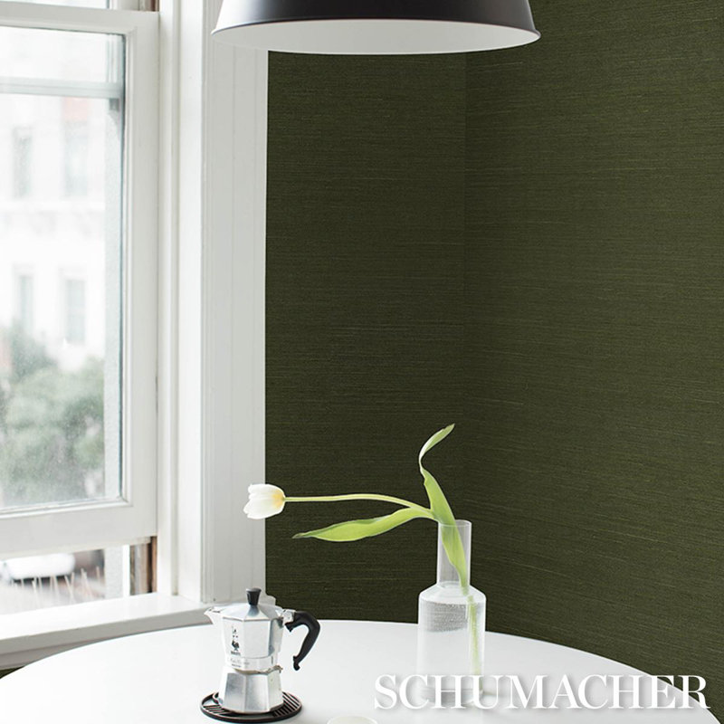 Schumacher X Backdrop Haruki Sisal Wallpaper, Green