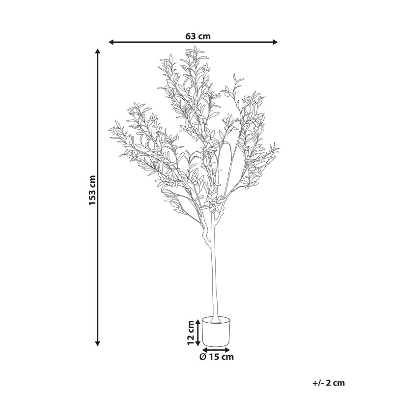153cm Faux Olive Tree Tree in Plastic / Acrylic Planter