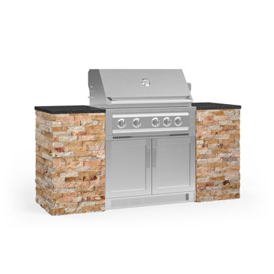 Outdoor Kitchen Signature Series 6 Piece Cabinet Set with 36 in. Natural Gas Platinum Grill -  NewAge Products, 68549