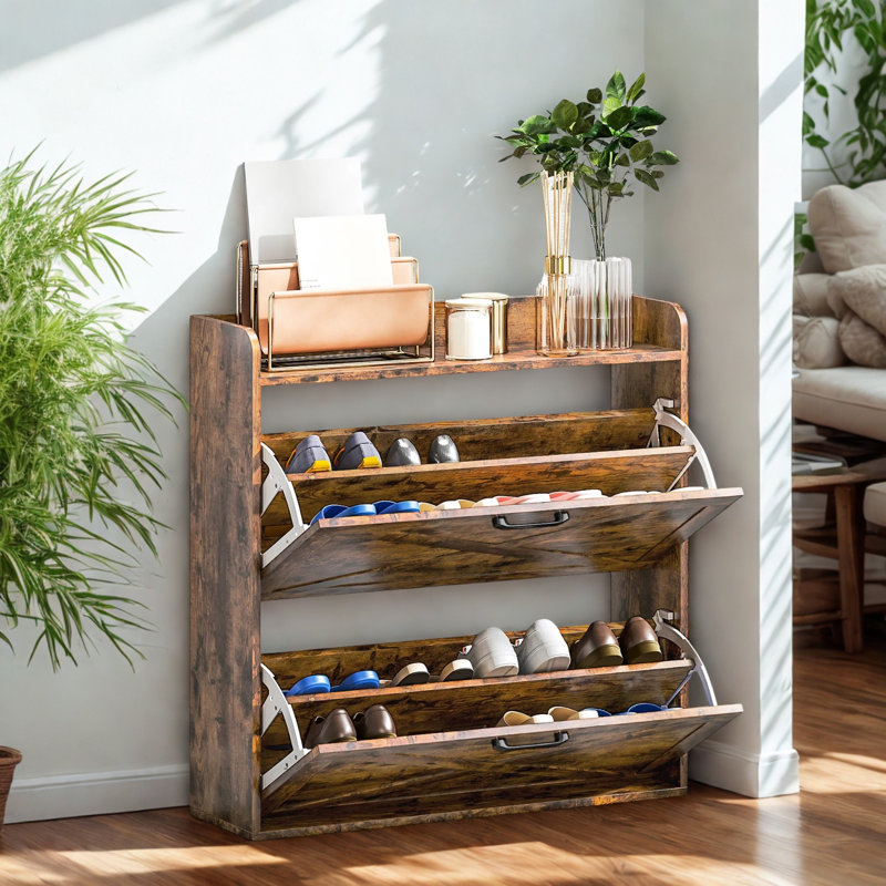 16 Pair Flip Down Shoe Storage