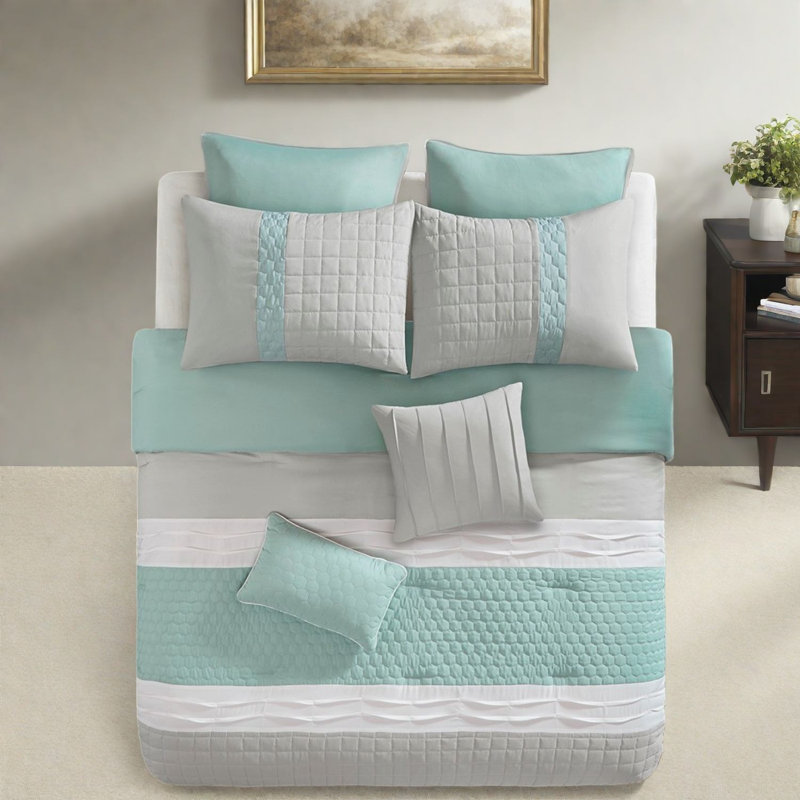 Elegant 8-piece Bedding Sets, Soft Polyester Comforter, Modern Design For Home