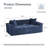 61'' W Boneless Bean Bag Sofa Loveseat Faux Fur Upholstered Floor Sofa With Pillows&Cup Holders&Side Pocket-1228746763-1228746762