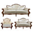 Ensemble de salon en cuir véritable 3 pièces