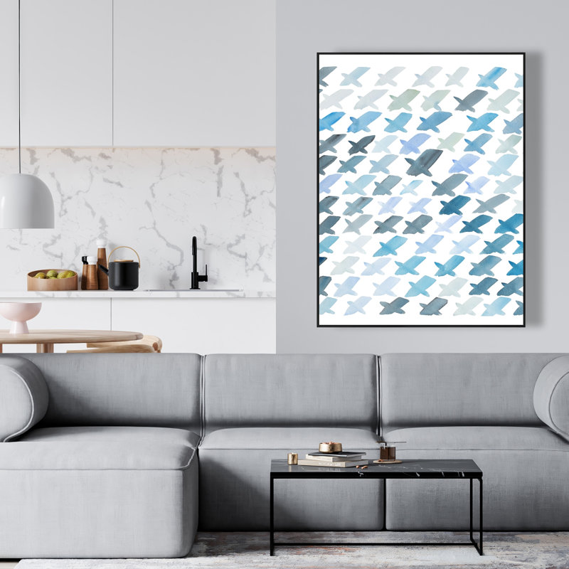 Toile encadrée turquoise avec motif en X | Décoration intérieure