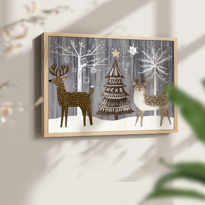 Art de Noël - CLxxiv - reproduction encadrée - réversible, H 22 po x l 28 po, Naturel