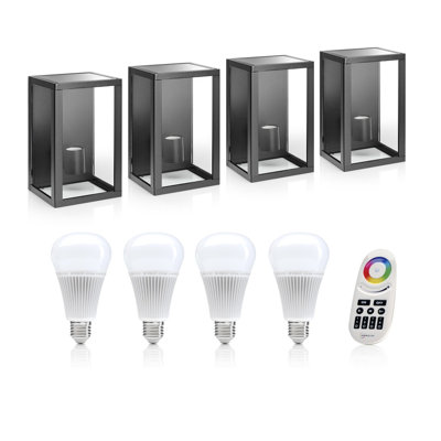 Deshaundra Black 4 - Bulb 18cm H Outdoor Flush Mount