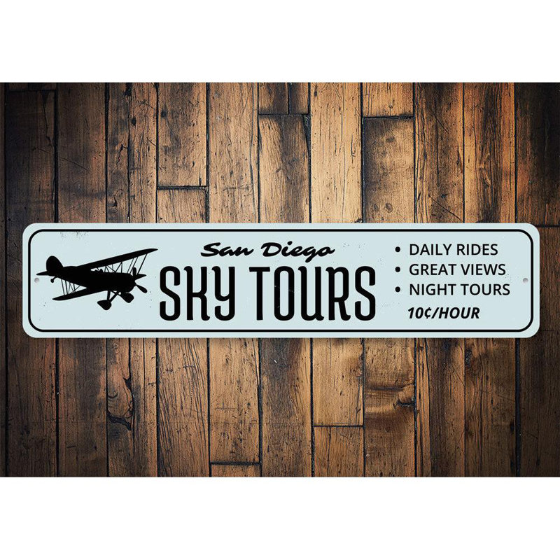 Panneau en aluminium Sky Tours, H 6 po x l 24 po x P 0,063 po