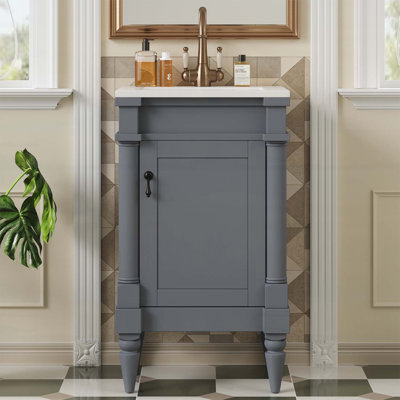 Meuble-lavabo moderne de 18 pouces avec lavabo pour petits espaces