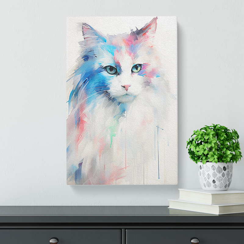 Ragdoll Cat Gestural No.2 - Wrapped Canvas