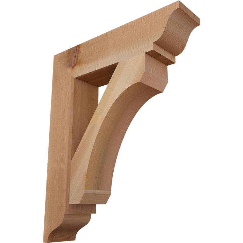 Support en bois rustique traditionnel BKTLEC01, Cèdre rouge de l'Ouest (lisse), H 22 po x l 3,5 po x P 18 po