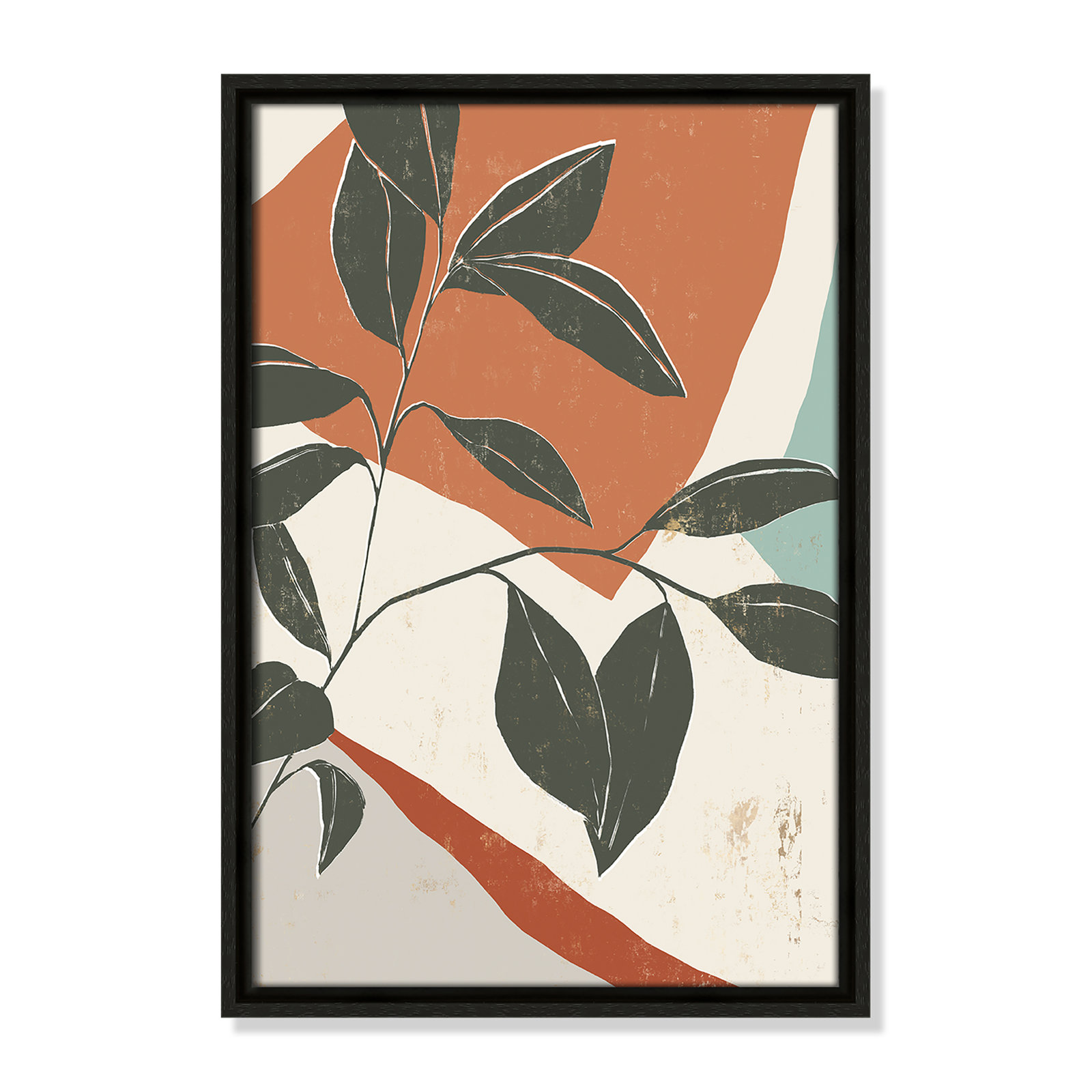Cutout Leaves "Cutout Leaves I" Print, 19.5" H x 13.5" W x 2" D, Espresso Framed