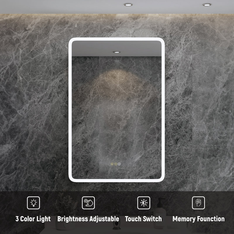 Horatius LED Medicine Cabinet with Mirror & Defogger