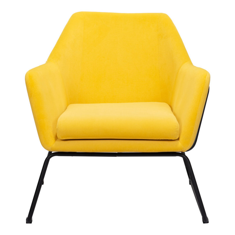 Fauteuil 29 po en velours jaune et noir