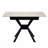 Modern Extendable Dining Table Sintered Stone Tabletop Geometric X-Frame Metal Spray-Painted Base Rectangular